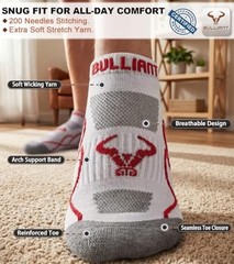 Men Ankle Socks 6Pairs,Athletic Running Socks No 10-12 6pairs-creamy White8899