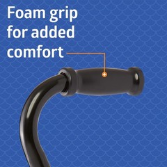 Medline Aluminum Quad Cane with Large Base – Height Adjustable 29-38in – Support