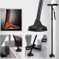 Folding Walking Cane for Seniors Men & Women with Non-Slip T Handle and Strap