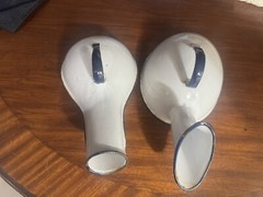 ANTIQUE VINTAGE BED PANS COLUMBIAN MADE HIS & HERS SET OF 2