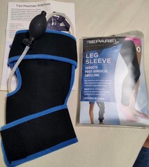 Cryo Pneumatic Knee Deluxe and reparel knee/leg sleeve 2 items.