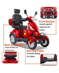 800W Four Wheels Travel Mobility Scooter 60V 20Ah Battery Motor for Adult Senior