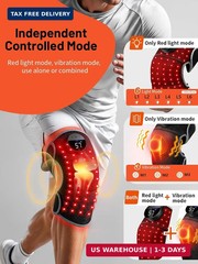 Red Light Therapy Knee Brace with Heat & Vibration Massage, 6 Red Light Modes wi