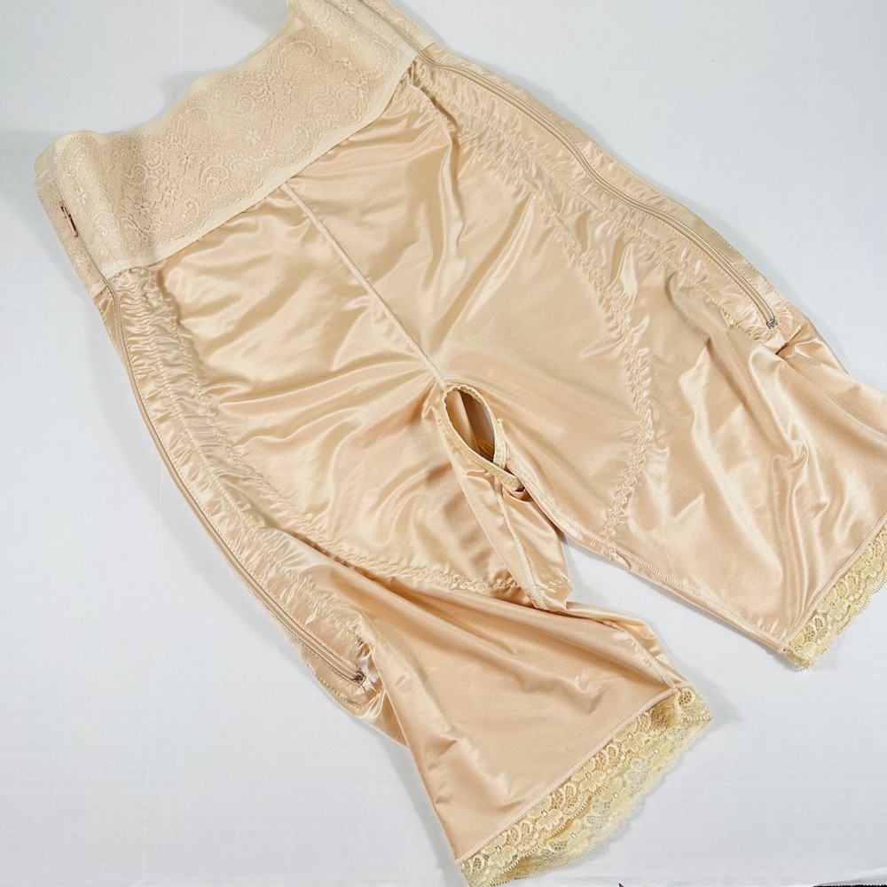 Caromed Post-Surgical Compression Garment Above The Knee Satin Girdle Nude SZ LG