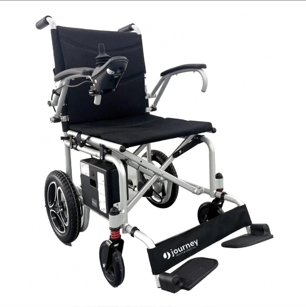New Journey Air Lightweight Folding Power Chair Carbon Fiber Frame 26lbs Black