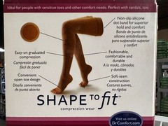 Shape to Fit 20-30mmHg Sheer Thigh High Compression Stocking w/Dot Band OPEN TOE