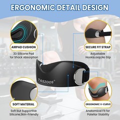 2 Pack Patellar Tendon Support Straps, Adjustable Non-slip 2-Pack, Black