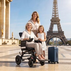 Electric Wheelchair for Adults Lightweight Foldable Portable 350LBS 15 Miles
