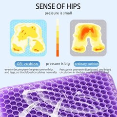 Gel Seat Cushion for Long Sitting, Double Thick Work Desk Home Wheelchair Seat