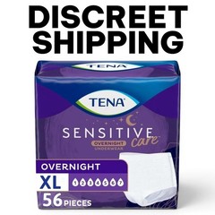 TENA Sensitive Care Overnight Incontinence Underwear for Women XL – 56 Count