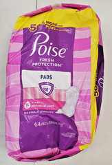 64 Count: Poise Women’s Incontinence Pads *#5 Max Absorbency Long* (B1P6a-1034)
