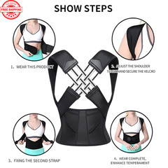 Back Brace Posture Corrector Adjustable Upper Back Shoulder Support Women Men