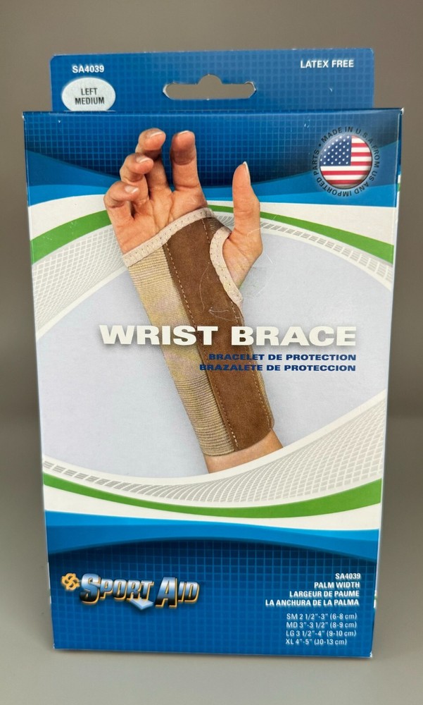 Sport Aid Wrist Brace Palm Stay Beige Right Left Medium Large Latex Free PICK