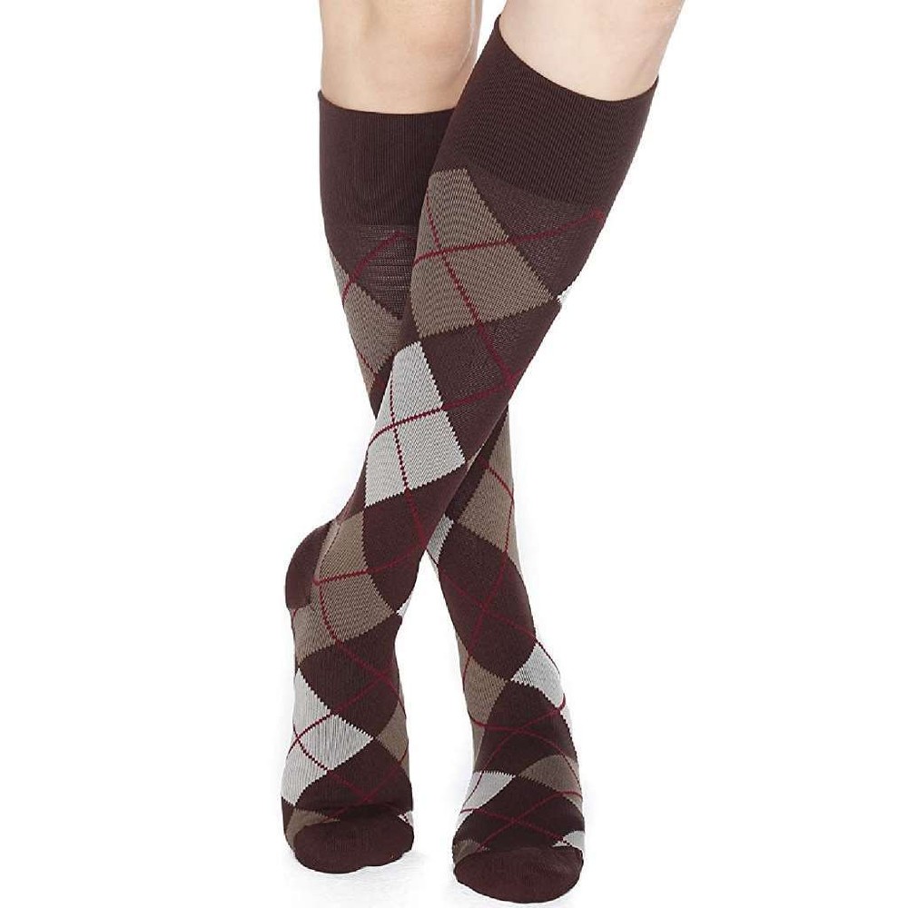 Dr. Comfort Rejuva Argyle Patterned Knee High 15-20 Chestnut Small – Argyle Pat