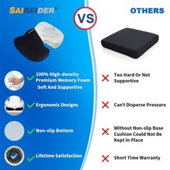 Office Chair Cushion, Car Seat Cushion, Memory Foam Coccyx Cushion Pads for T…