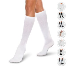 Core-Spun 10-15mmHg Medical Light Graduated Knee High 10-15 mmHg, White