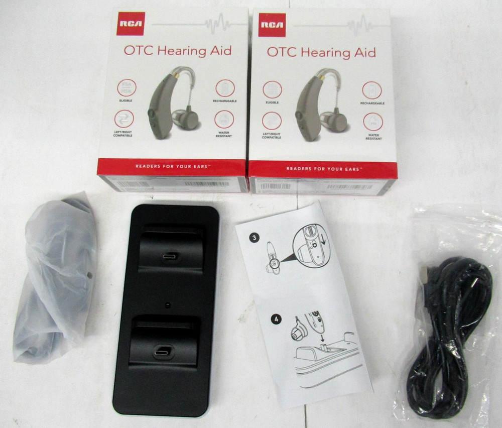 RCA OTC Hearing Aid – Rechargeable lot of 2, charger included
