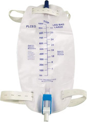 Easy-Tap Leg Bag Urinary Drainage Bag, 1000Ml, Anti-Reflux Valve, Cloth Straps,