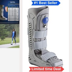 Air Walker Fracture Boot Medium Grey Semi Rigid Shell Air Bladders Rocker Sole