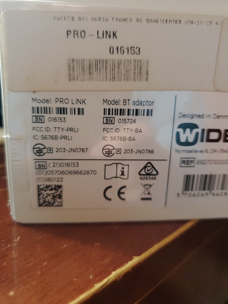 Widex Pro Link Wireless Fitting Device Transmitter Ref: 89270100000