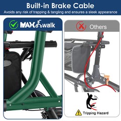 MAXWALK Portable All Terrain Foldable Outdoor Walker 10″ Wheels 300lb Senior USA