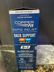Copper Fit Rapid Relief Back Support 3/1 Hot/Cold Therapy Unisex One Size Ppd2U!