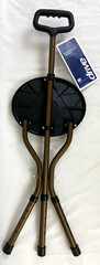 Drive Medical RTL10365-ADJ Folding Lightweight Cane Seat, Adjustable Height
