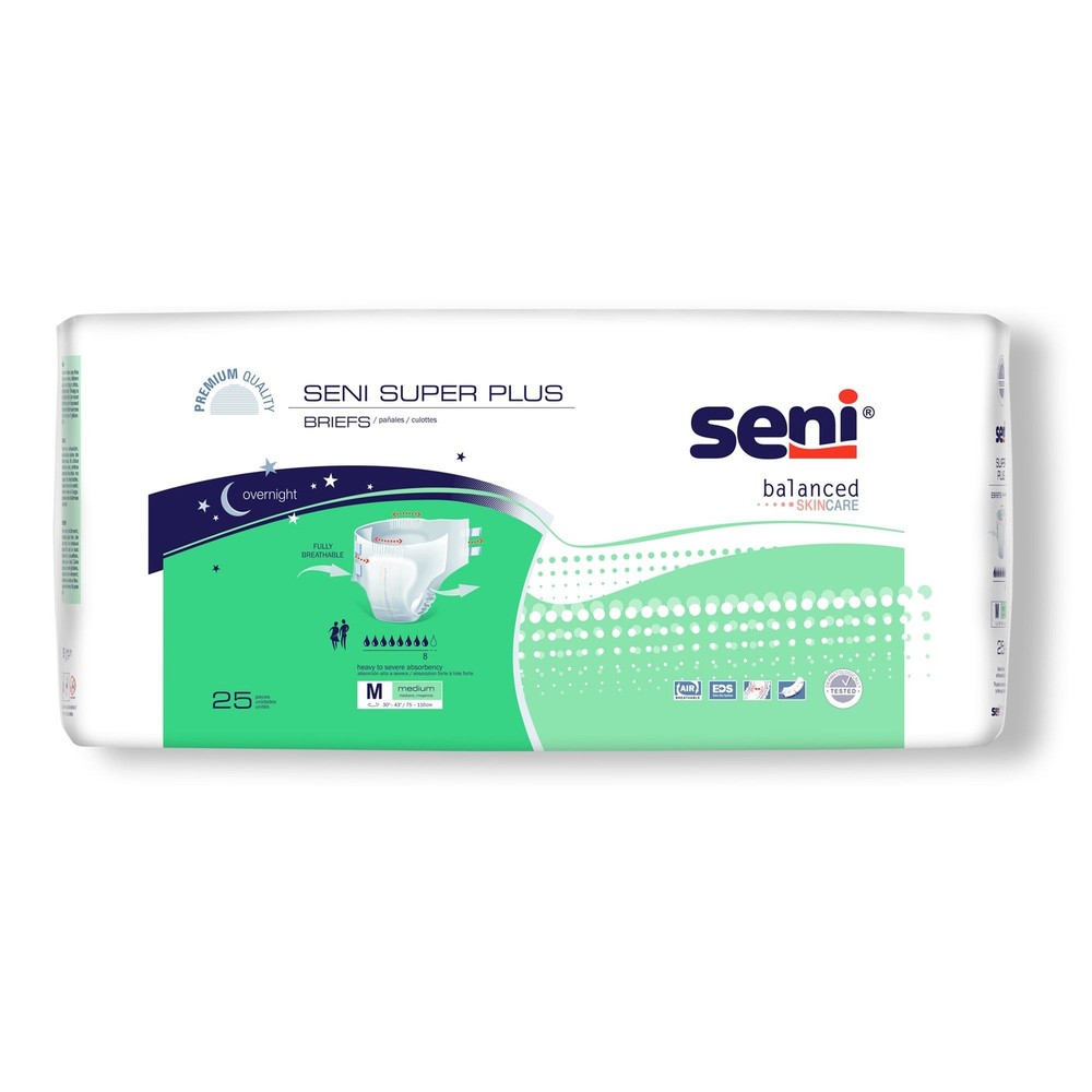 Seni Super Plus Severe Absorbency Incontinence Brief, Medium (CS/75)