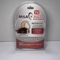 MSA 30X Sound Amplifier Rechargeable Silicone Ear Buds As Seen on TV NEW SEALED