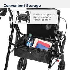 Drive Medical 795BK Duet Folding Transport Wheelchair and Rollator Walker, Black