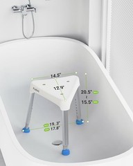 Space-Saving Triangular Shower Chair – Adjustable & Non-Slip for 400 lbs Safety
