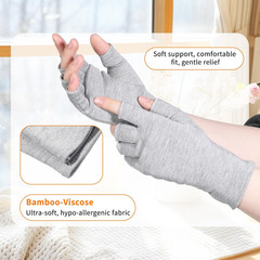 Arthritis Gloves Derived from Bamboo Compression Fingerless Gloves for Men & Wom
