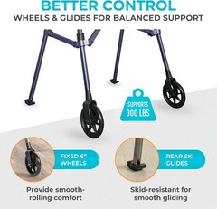Lightweight Rollator for Mobility Aid, Cobalt Blue