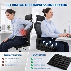Inflatable Seat Cushion with Press-to-Inflate Design, Airplane Seat Cushion