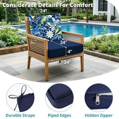Fabuday Outdoor Chair Cushions Set – 24 x 24 Inch 24 x 24 Inch, Green Floral