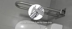 26-Inch Foldable Toilet Grab Bar – 90° Flip-Up Design, Premium 304 Stainless