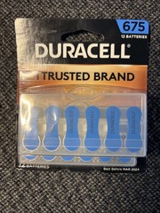 Duracell Hearing Aid Batteries Blue Size 675, 12 Count Pack, 675A NEW