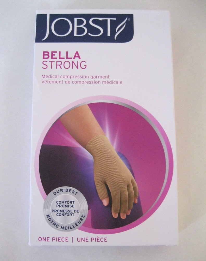 New Jobst Bella Strong Compression AC1 Glove w/fingers Black 20-30 mmHg Size 6