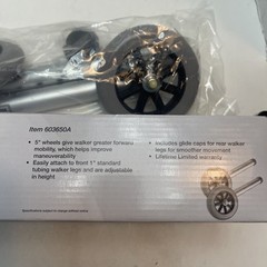 Lumex 5” Walker Wheels Improves Moving Attach to 1″ Standard Tubing ,Adjustable