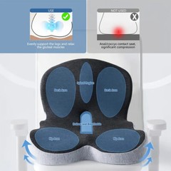 Memory Foam Seat Cushion w/Lumbar Support Pillow for Back & Sciatica Pain Relief