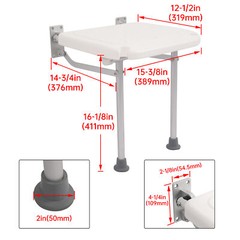 Folding Shower Seat for Shower Chair Bench Wall Safety Mounted Bathroom Bathtub