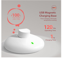 Femometer Gen1 Smart Ring Fertility and Ovulation Tracking White Rose Size 8