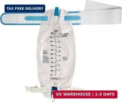 Leg Bag Urinary Drainage Bag 3-Pack, 1000ml – Includes 3×18″ Tubing, Anti-Reflux