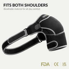 BraceUP Shoulder Brace with Adjustable Support and Ice Pad Pocket for Black