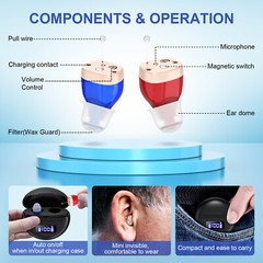 Pair Rechargeable Digital Invisible Hearing Aids Sound Voice Amplifier Mini ITE