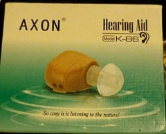 AXON K-86 In-Ear (ITE) Hearing Aid, Beige, Replaceable Battery, Ear Plugs