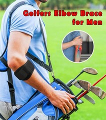 2 Pack Elbow Brace for Golfer & Tennis Adjustable Strap for Pain Relief Support