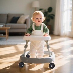 4pcs Baby Walker Replacement Wheels, Black Universal Casters Parts for
