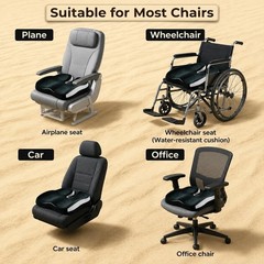 Ergonomic Rectangular Seat Cushion for Tailbone Pain Relief and Comfort