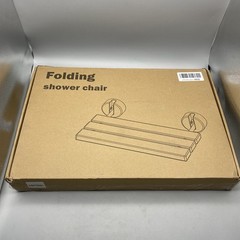 20″ Folding Teak Shower Seat Wall Mounted,Fold Down Seat Chrome/Dark brown *READ